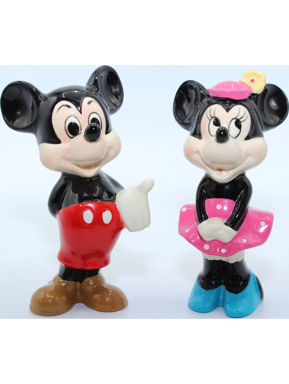 VTG 1970s Walt Disney Productions Japan Mickey & Minnie Mouse Figurines Lot of 2